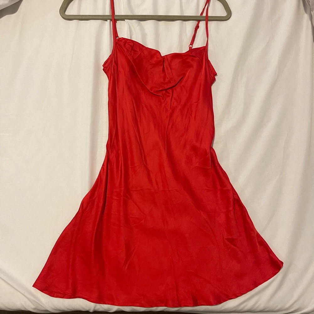 Red Silk Slip Mini Dress size XS